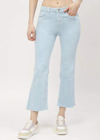 Madame Low Waist Sky Blue Bell Bottom Jeans