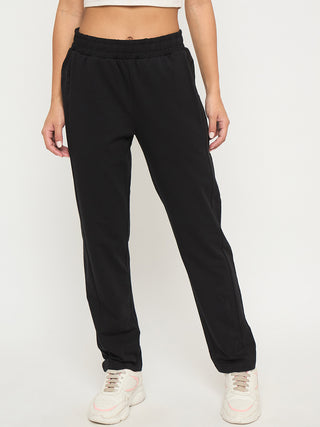 mSECRET Stitch Detailing Elasticated Waist Black Track Bottoms