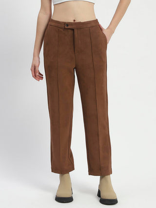 Madame Solid Tan Pleated Gurkha Trousers