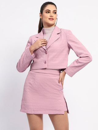 Madame Notch Collar Mauve Crop Blazer