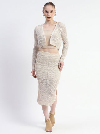 Madame Semi Sheer Shrug With Skirt And Top Co-Ord Set