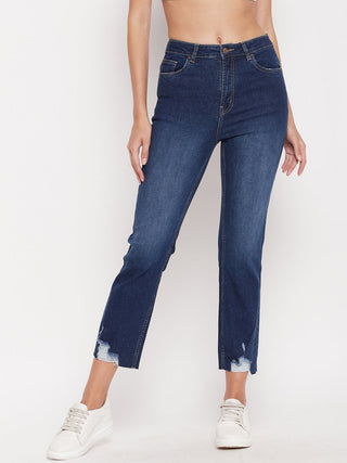 Madame Women Solid Blue Jeans