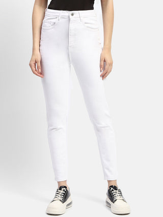 Madame Solid White Slim Fit Jeans