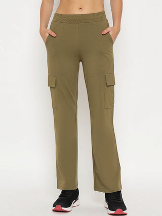 mSECRET Straight Olive Green Cargo Track Bottoms