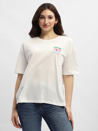 Madame Typography White Cotton T-Shirt