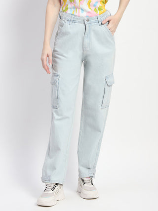 Madame Cargo Ice Blue Light Wash Denim