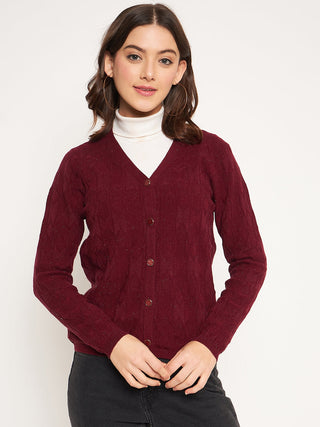 Madame Wine V-Neck Cardigan
