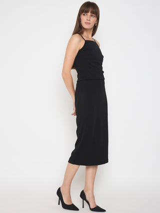 Madame Embellished Halter Neck Top and Skirt Black Coord Set