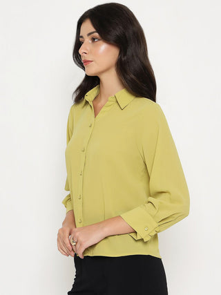 Madame Solid Cyber Lime Full Sleeve Shirt