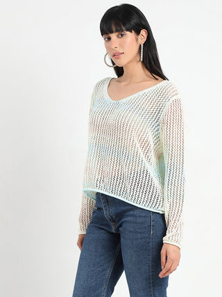 Madame Ombre Crochet Multicolor Knitted Top