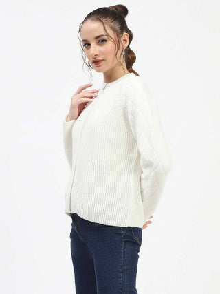 Madame Off-White Zip-Up Sweater