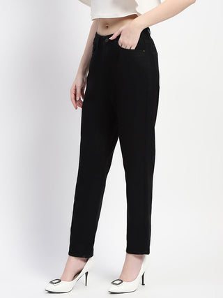 Madame Straight Fit Solid Black Denim