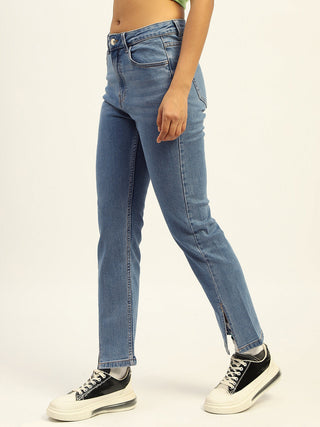 Madame Blue Straight Fit Cotton Denim