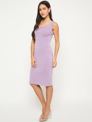 Madame Keyhole Detail Lilac Midi Bodycon Dress