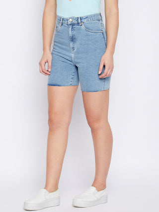 Madame Fitted Ice Blue Shorts