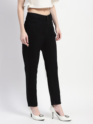 Madame Straight Fit Solid Black Denim