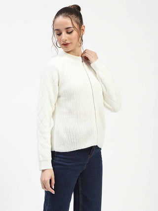 Madame Off-White Zip-Up Sweater
