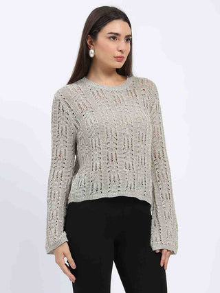 Madame Beige Loose Knit Top