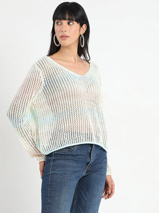 Madame Ombre Crochet Multicolor Knitted Top