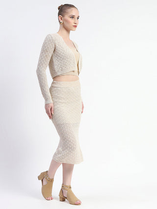 Madame Semi Sheer Shrug With Skirt And Top Co-Ord Set