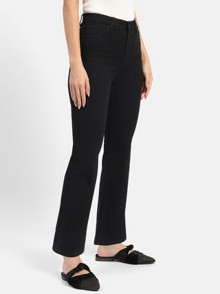 Madame Solid Black Flared Jeans