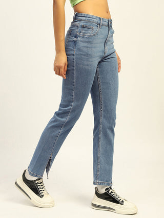 Madame Blue Straight Fit Cotton Denim