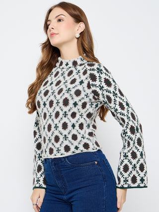 Madame Geometric Print Multicolor Sweater