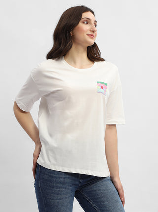 Madame Typography White Cotton T-Shirt