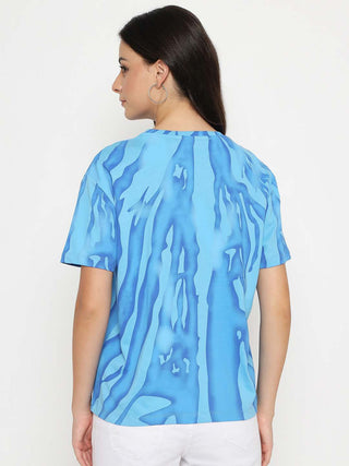 Madame Typography Print Half Sleeve Air Force Cotton T-shirt