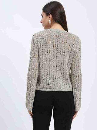 Madame Beige Loose Knit Top