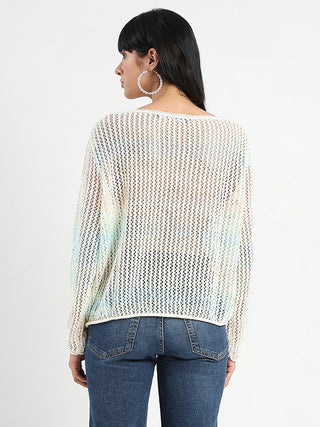 Madame Ombre Crochet Multicolor Knitted Top