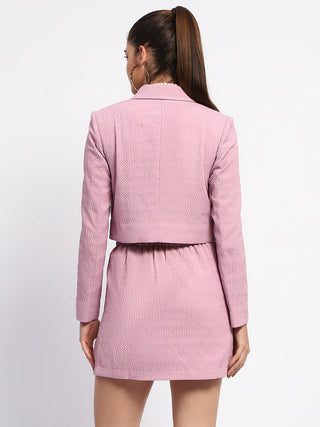 Madame Notch Collar Mauve Crop Blazer