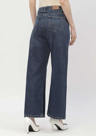 Madame Light Washed Dark Blue Wide Leg Jeans