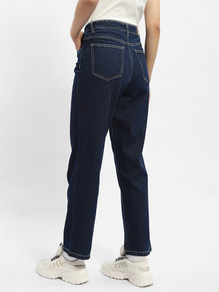 Madame Solid Blue Straight Jeans