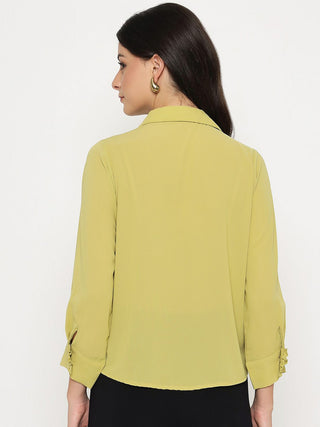 Madame Solid Cyber Lime Full Sleeve Shirt