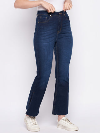 Madame Dark Blue Mid-Rise Boot -Cut Jean