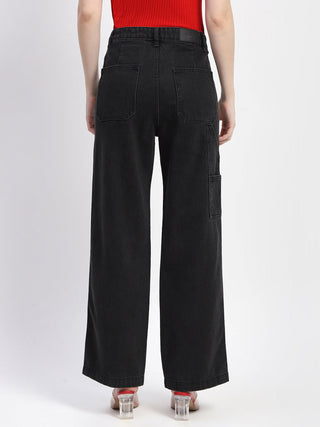 Madame Slant Pocket Flared Black Denim