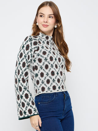 Madame Geometric Print Multicolor Sweater