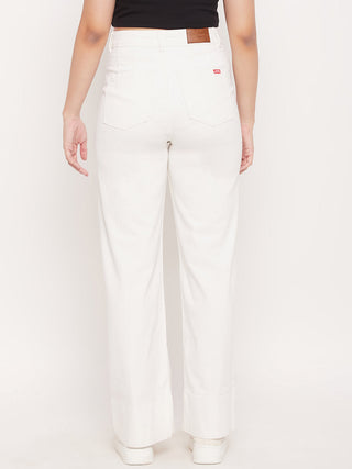 Madame White High Rise Wide Leg Jeans