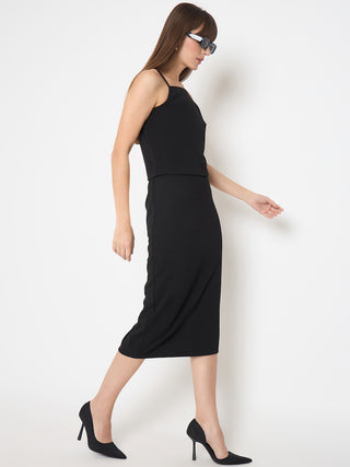 Madame Embellished Halter Neck Top and Skirt Black Coord Set