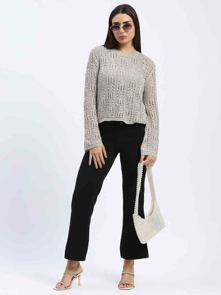 Madame Beige Loose Knit Top
