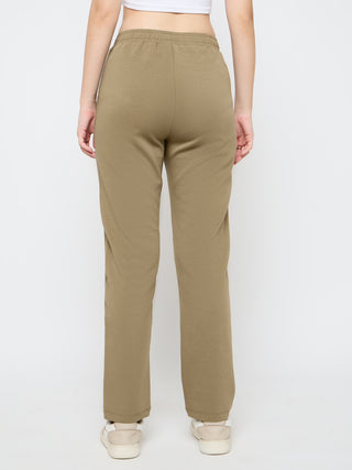 mSECRET Straight Fit Olive Green Rayon Blend Track Bottoms