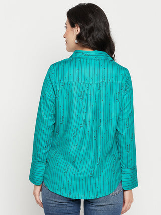 Madame Disney Printed Green Shirt