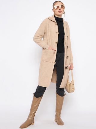 Madame Mock Neck Duffle Solid Offf White Shrug