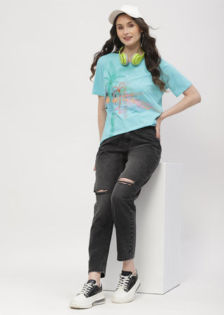 Madame Distressed Black Mom Fit Jeans
