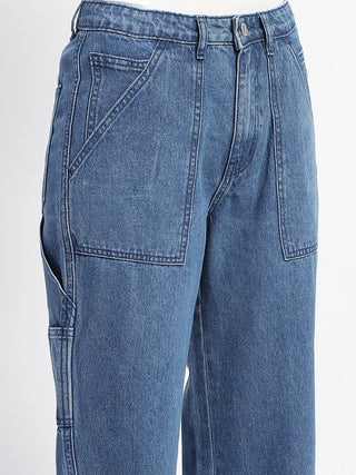 Madame Slant Pocket Flared Mid Blue Denim