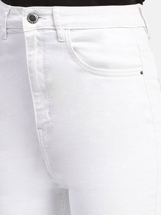 Madame Solid White Slim Fit Jeans