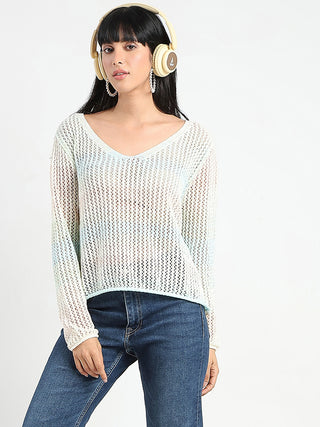 Madame Ombre Crochet Multicolor Knitted Top