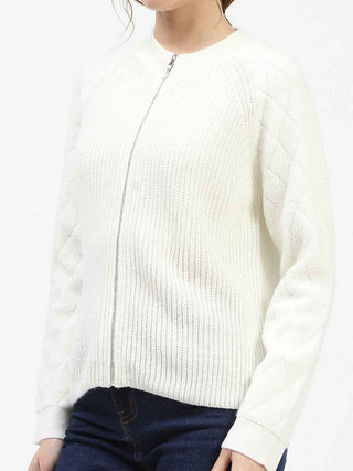 Madame Off-White Zip-Up Sweater