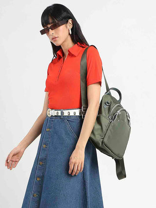 Madame Solid Red Polo Pique T-Shirt